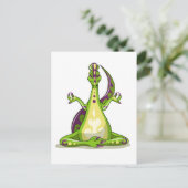 Carte Postale Un dinosaure Iguanodon de dessin animé faisant du  (Debout devant)