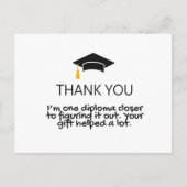 Carte Postale "Un diplôme de plus" Remerciement drôle pour la re (Devant)