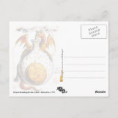 Carte Postale Un dragon inonde le feu dans le flacon (Dos)