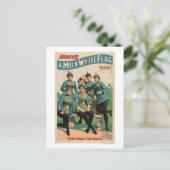 Carte Postale "Un drapeau blanc au lait" Marching Band féminin (Debout devant)