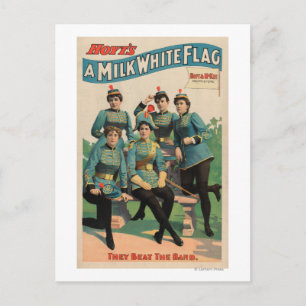 Carte Postale "Un drapeau blanc au lait" Marching Band féminin
