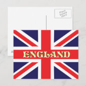 Carte Postale Un drapeau d'Union Jack avec l'Angleterre en face (Devant / Derrière)