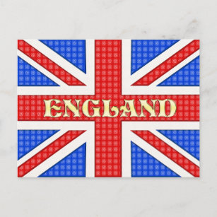 Carte Postale Un drapeau d'Union Jack texturé avec l'Angleterre 