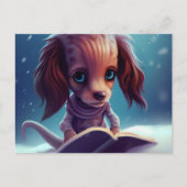 Carte Postale Un drôle de chien qui lie. (Devant)