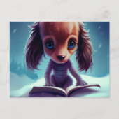 Carte Postale Un drôle de chien qui lie. (Devant)