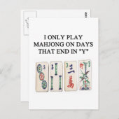 Carte Postale un drôle de mahjong (Devant / Derrière)