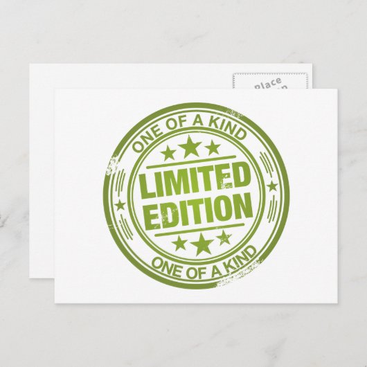 Carte Postale Un effet de tampon en caoutchouc vert d'une espèce (Devant / Derrière)