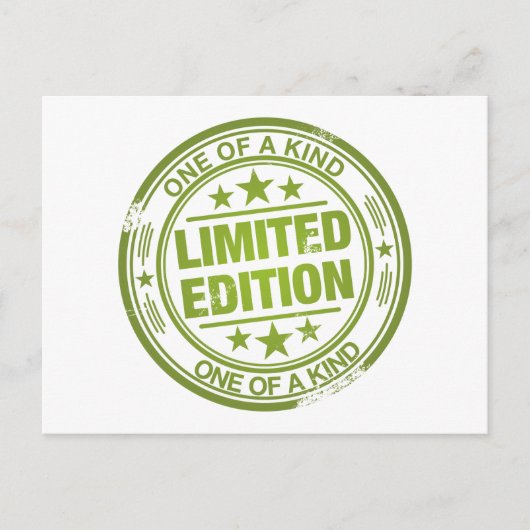 Carte Postale Un effet de tampon en caoutchouc vert d'une espèce (Devant)