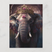 Carte Postale Un éléphant adorable dans une couronne (Devant)