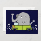 Carte Postale Un éléphant conduit une voiture - PostCard (Devant / Derrière)