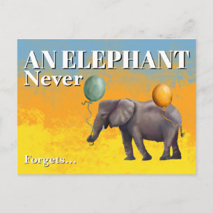 Carte postale Un éléphant n'oublie jamais