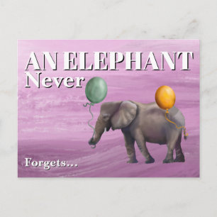 Carte postale Un éléphant n'oublie jamais
