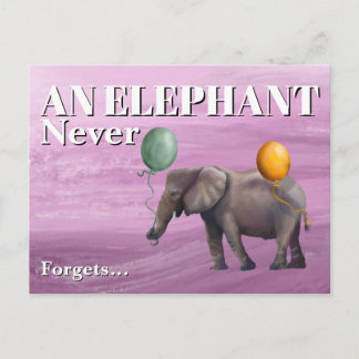 Carte postale Un éléphant n'oublie jamais