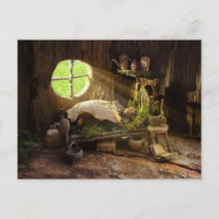 Un elfe d'Acorn dort dans sa maison