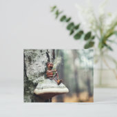 Carte Postale Un elfe de cacre boit du café (Debout devant)