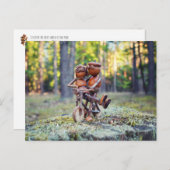 Carte Postale Un elfe de maïs avec sa fille sur le vélo (Devant / Derrière)