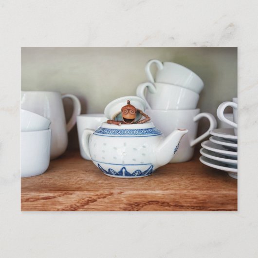 Carte Postale Un elfe de maïs dans la théière (Devant)