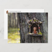 Carte Postale Un elfe de maïs regardant de la fenêtre (Devant / Derrière)