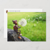 Carte Postale Un elfe de maïs souffle sur le pissenlit (Devant / Derrière)