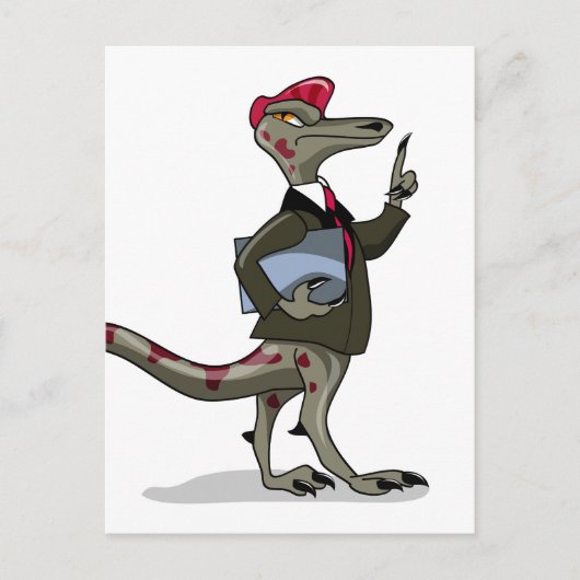 Carte Postale Un employé Iguanodon de dessin animé. (Devant)
