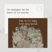 Carte Postale Un employé spécial Lapin sur le lieu de travail (Devant / Derrière)