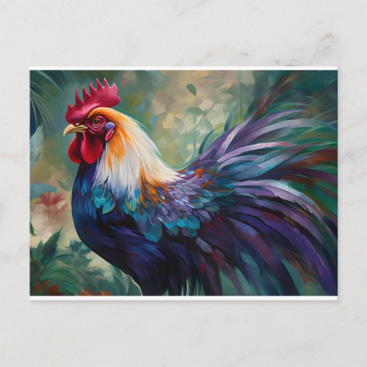 Carte Postale Un Enchanteur Rooster Peinture Art Post (Devant)