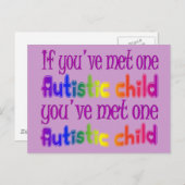 Carte Postale Un enfant autiste (Devant / Derrière)