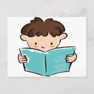 Carte Postale Un enfant lit un livre
