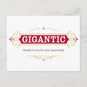 Carte Postale Un énorme merci à vous pour votre générosité (Devant)