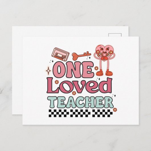 Carte Postale Un enseignant adoré Rétro Saint Valentin (Devant / Derrière)