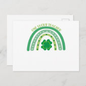 Carte Postale Un enseignant chanceux Irlandais Rainbow St Patric (Devant / Derrière)