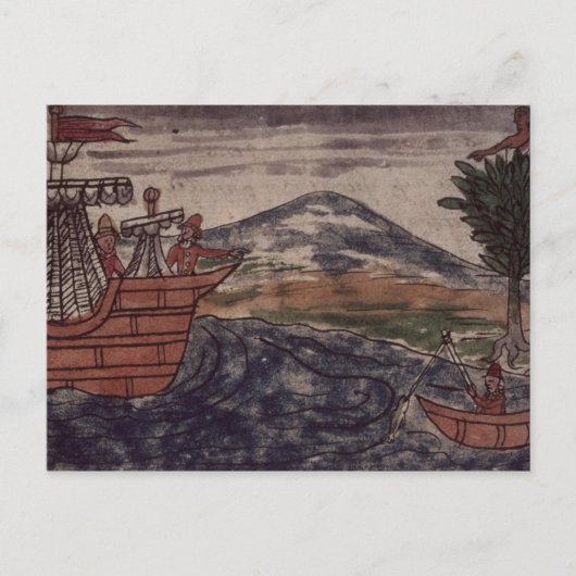 Carte Postale Un espion indien observe : (Devant)