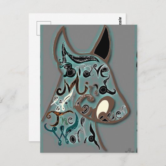 Carte Postale Un esprit courageux va conquérir le monde (Devant / Derrière)