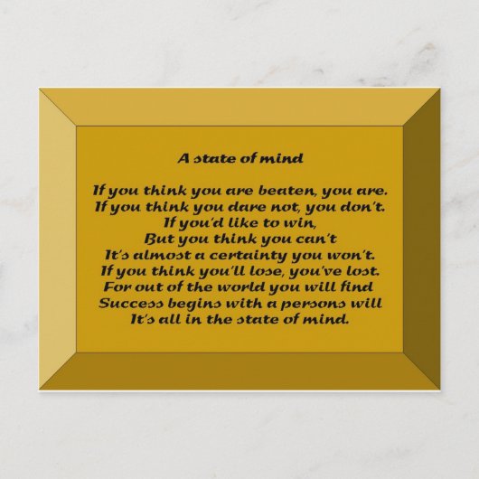 Carte Postale Un état d'esprit (Devant)