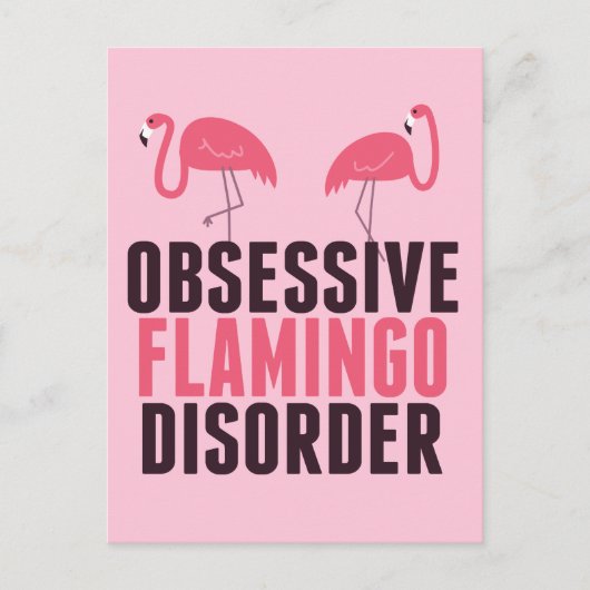 Carte Postale Un Flamant rose Obsessionnel mignon (Devant)