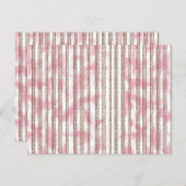 Carte Postale un fond rayé rose et blanc (Devant / Derrière)