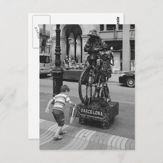 Carte Postale Un garçon à Barcelone (Devant / Derrière)