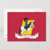 Carte Postale Un garçon à cheval dessin animé (Devant / Derrière)