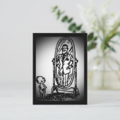 Carte Postale Un garçon et un homme regardant dans le miroir (Debout devant)