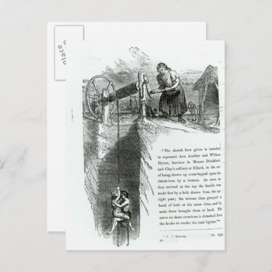 Carte Postale Un garçon et une fille en train d'être enlevé dans (Devant / Derrière)