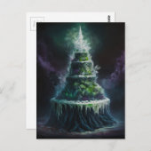 Carte Postale Un gâteau de mariage fumé drôle (Devant / Derrière)