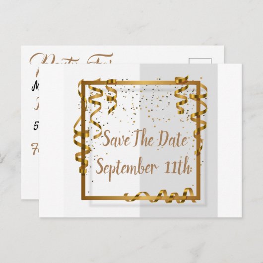 Carte Postale Un Générique Enregistrer La Date (Devant / Derrière)