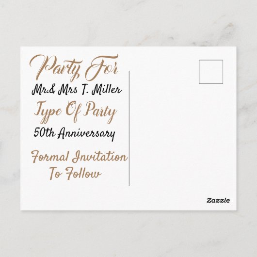 Carte Postale Un Générique Enregistrer La Date (Dos)