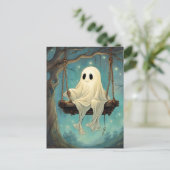 Carte Postale Un gentil fantôme sur une balançoire (Debout devant)