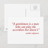 Carte Postale Un gentleman est... (Devant / Derrière)