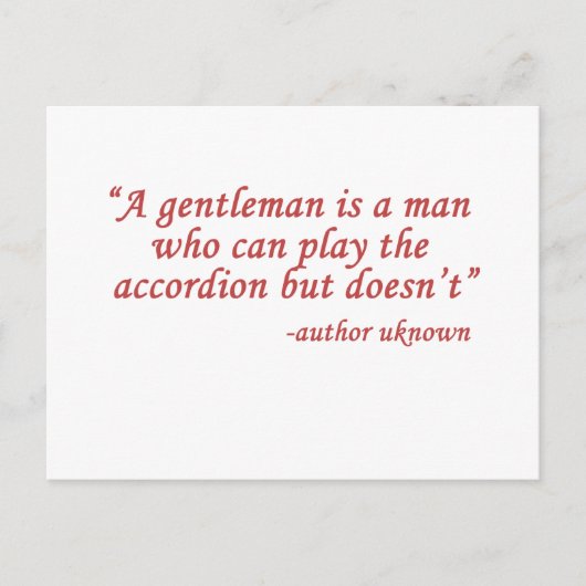 Carte Postale Un gentleman est... (Devant)