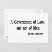 Carte Postale Un gouvernement de lois (Devant / Derrière)