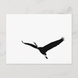 Carte Postale Un grand héron volant