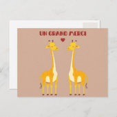 Carte Postale Un grand merci - giraffe (Devant / Derrière)