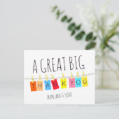 Carte Postale Un grand merci, guirlande lumineuse adorable – (Debout devant)